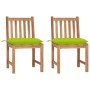 Garden chairs 2 units solid teak wood with cushions by vidaXL, Garden chairs - Ref: Foro24-3062942, Price: 214,68 €, Discount: %