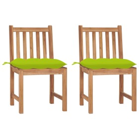 Garden chairs 2 units solid teak wood with cushions by vidaXL, Garden chairs - Ref: Foro24-3062942, Price: 207,99 €, Discount: %