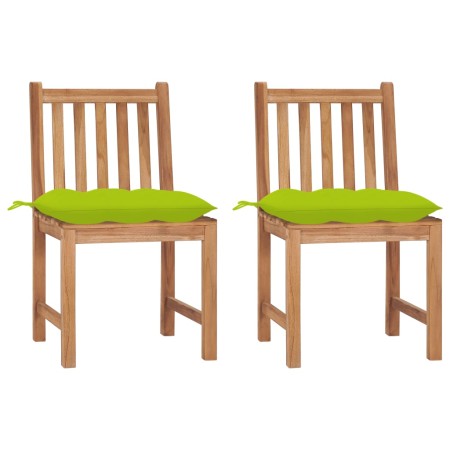 Garden chairs 2 units solid teak wood with cushions by vidaXL, Garden chairs - Ref: Foro24-3062942, Price: 214,68 €, Discount: %