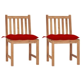 Garden chairs 2 pcs solid teak wood with cushions by vidaXL, Garden chairs - Ref: Foro24-3062937, Price: 214,68 €, Discount: %