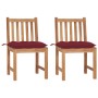 Garden chairs 2 units solid teak wood with cushions by vidaXL, Garden chairs - Ref: Foro24-3062940, Price: 214,39 €, Discount: %