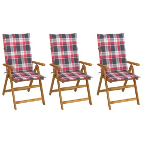 3 pcs folding garden chairs and solid acacia wood cushions by vidaXL, Garden chairs - Ref: Foro24-3064102, Price: 265,14 €, D...