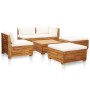 Gartenmöbel 6-teilig und cremeweiße Akazienholzkissen von vidaXL, Gartensets - Ref: Foro24-46679, Preis: 784,48 €, Rabatt: %