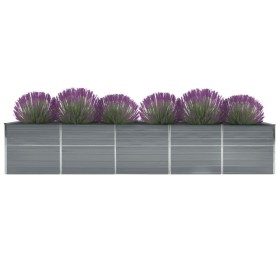 Gray galvanized steel flower bed 400x80x45 cm by vidaXL, Pots and planters - Ref: Foro24-47056, Price: 80,71 €, Discount: %