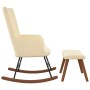 Silla mecedora con reposapiés terciopelo crema de vidaXL, Mecedoras - Ref: Foro24-327763, Precio: 142,72 €, Descuento: %