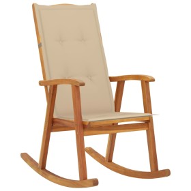 Silla mecedora con cojines madera maciza de acacia de vidaXL, Sillas de jardín - Ref: Foro24-3064182, Precio: 181,25 €, Descu...