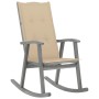 Rocking chair with solid gray acacia wood cushions by vidaXL, Garden chairs - Ref: Foro24-3064212, Price: 218,55 €, Discount: %