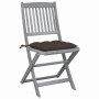 Folding garden chairs 6 pcs solid acacia wood cushions by vidaXL, Garden chairs - Ref: Foro24-3065457, Price: 318,02 €, Disco...