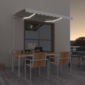 Automatic awning with LED wind sensor cream color 300x250cm by vidaXL, Awnings - Ref: Foro24-3068872, Price: 448,90 €, Discou...