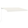 Manual retractable awning with cream LED 400x300 cm by vidaXL, Awnings - Ref: Foro24-3068902, Price: 352,28 €, Discount: %