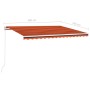 Toldo retráctil manual naranja y marrón 400x350 cm de vidaXL, Toldos - Ref: Foro24-3068980, Precio: 370,99 €, Descuento: %