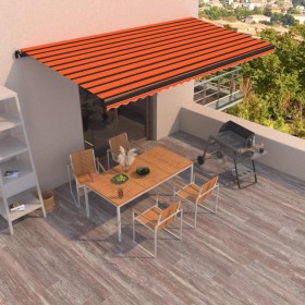 Orange and brown manual retractable awning 600x350 cm by vidaXL, Awnings - Ref: Foro24-3069240, Price: 636,99 €, Discount: %