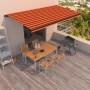 Orange and brown manual retractable awning 600x350 cm by vidaXL, Awnings - Ref: Foro24-3069240, Price: 614,68 €, Discount: %