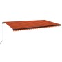 Orange and brown manual retractable awning 600x350 cm by vidaXL, Awnings - Ref: Foro24-3069240, Price: 614,68 €, Discount: %