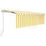 Toldo automático con persiana LED sensor viento amarillo 4x3 m de vidaXL, Toldos - Ref: Foro24-3069313, Precio: 651,89 €, Des...