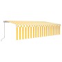 Manual retractable awning with yellow and white blinds 6x3 m by vidaXL, Awnings - Ref: Foro24-3069358, Price: 531,43 €, Disco...