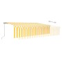 Manual retractable awning with yellow and white blinds 6x3 m by vidaXL, Awnings - Ref: Foro24-3069358, Price: 531,43 €, Disco...