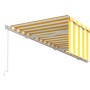 Manual retractable awning with yellow and white blinds 6x3 m by vidaXL, Awnings - Ref: Foro24-3069358, Price: 531,43 €, Disco...