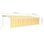 Manual retractable awning with yellow and white blinds 6x3 m by vidaXL, Awnings - Ref: Foro24-3069358, Price: 531,43 €, Disco...