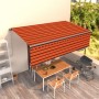 Manual retractable awning with orange and brown blinds 5x3 m by vidaXL, Awnings - Ref: Foro24-3069460, Price: 448,66 €, Disco...