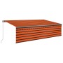 Manual retractable awning with orange and brown blinds 5x3 m by vidaXL, Awnings - Ref: Foro24-3069460, Price: 448,66 €, Disco...