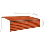 Manual retractable awning with orange and brown blinds 5x3 m by vidaXL, Awnings - Ref: Foro24-3069460, Price: 448,66 €, Disco...