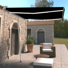 Manual retractable awning with anthracite LED light 300x250 cm by vidaXL, Awnings - Ref: Foro24-3069504, Price: 375,99 €, Dis...