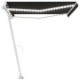 Toldo retráctil manual con LED gris antracita 400x300 cm de vidaXL, Toldos - Ref: Foro24-3069544, Precio: 482,78 €, Descuento: %