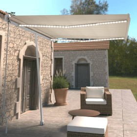 Toldo automático con LED sensor de viento color crema 300x250cm de vidaXL, Toldos - Ref: Foro24-3069512, Precio: 566,99 €, De...