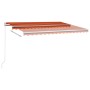 Automatic awning LED wind sensor orange and brown 4x3.5 m by vidaXL, Awnings - Ref: Foro24-3070035, Price: 767,44 €, Discount: %