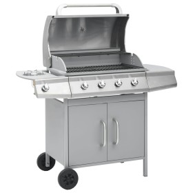 Barbacoa grill de gas 4+1 quemadores plateada de vidaXL, Barbacoas - Ref: Foro24-3072537, Precio: 382,99 €, Descuento: %