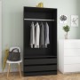 Armario de madera contrachapada negro 100x50x200 cm de vidaXL, Armarios roperos - Ref: Foro24-800604, Precio: 145,43 €, Descu...