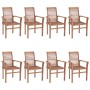 Dining chairs 8 units teak wood with gray cushions by vidaXL, Garden chairs - Ref: Foro24-3072989, Price: 741,99 €, Discount: %