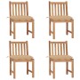 Garden chairs 4 units solid teak wood with cushions by vidaXL, Garden chairs - Ref: Foro24-3073106, Price: 418,68 €, Discount: %