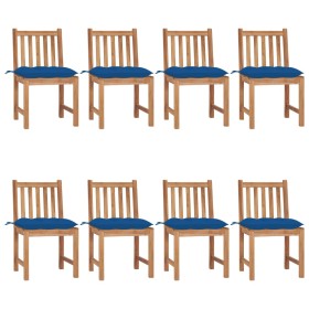 Garden chairs 8 units solid teak wood with cushions by vidaXL, Garden chairs - Ref: Foro24-3073167, Price: 834,37 €, Discount: %