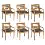 Batavia chairs 6 units solid teak wood with cushions by vidaXL, Garden chairs - Ref: Foro24-3073330, Price: 725,47 €, Discoun...