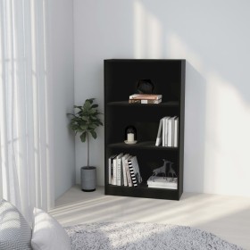 3-tier black plywood shelf 60x24x109cm by vidaXL, Bookcases and shelves - Ref: Foro24-800865, Price: 58,07 €, Discount: %