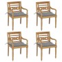 Batavia chairs 4 units solid teak wood with cushions by vidaXL, Garden chairs - Ref: Foro24-3073296, Price: 483,90 €, Discoun...