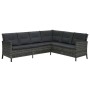 Set de muebles de jardín 3 pzas y cojines ratán sintético gris de vidaXL, Conjuntos de jardín - Ref: Foro24-48155, Precio: 72...