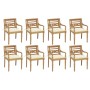 Batavia chairs 8 units solid teak wood with cushions by vidaXL, Garden chairs - Ref: Foro24-3073351, Price: 965,30 €, Discoun...