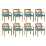 Batavia chairs 8 units solid teak wood with cushions by vidaXL, Garden chairs - Ref: Foro24-3073353, Price: 947,99 €, Discoun...