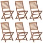 6 pcs folding garden chairs and solid acacia wood cushions by vidaXL, Garden chairs - Ref: Foro24-3075017, Price: 310,97 €, D...