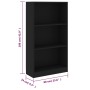 Estantería de 3 niveles madera contrachapada negra 60x24x109cm de vidaXL, Librerías y estanterías - Ref: Foro24-800865, Preci...