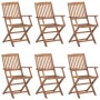 6 pcs folding garden chairs and solid acacia wood cushions by vidaXL, Garden chairs - Ref: Foro24-3074963, Price: 334,71 €, D...