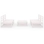 5-piece garden lounge set white solid pine wood by vidaXL, Garden sets - Ref: Foro24-3075240, Price: 285,99 €, Discount: %