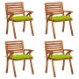 Garden chairs with cushions 4 units solid acacia wood by vidaXL, Garden chairs - Ref: Foro24-3075200, Price: 373,27 €, Discou...