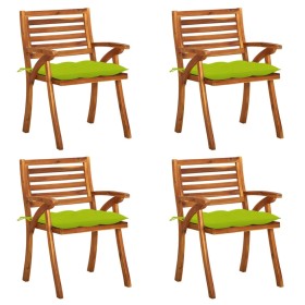 Garden chairs with cushions 4 units solid acacia wood by vidaXL, Garden chairs - Ref: Foro24-3075200, Price: 375,21 €, Discou...