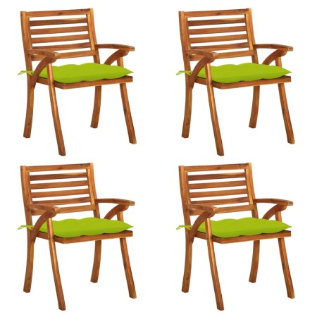 Garden chairs with cushions 4 units solid acacia wood by vidaXL, Garden chairs - Ref: Foro24-3075200, Price: 373,27 €, Discou...