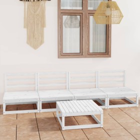 5-piece garden lounge set white solid pine wood by vidaXL, Garden sets - Ref: Foro24-3075345, Price: 286,18 €, Discount: %