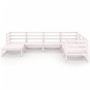 7-teiliges Gartenlounge-Set aus weißem massivem Kiefernholz von vidaXL, Gartensets - Ref: Foro24-3075705, Preis: 384,38 €, Ra...